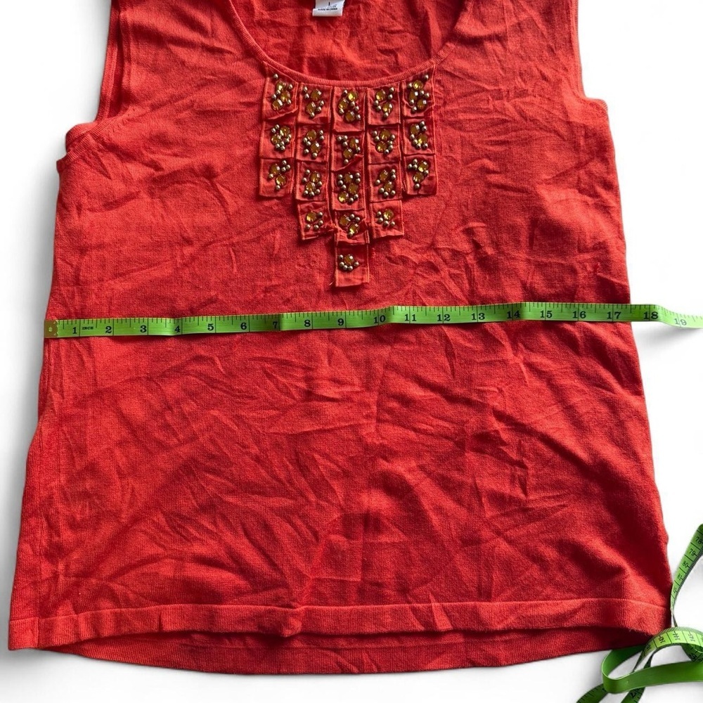 Ruby Rd. Beaded Y2K Orange Embellished Tank Top - Picture 3 of 5